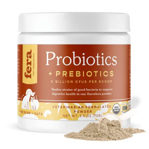 FERA Probiotics + Prebiotics for Dogs and Cats - USDA Organic Certified