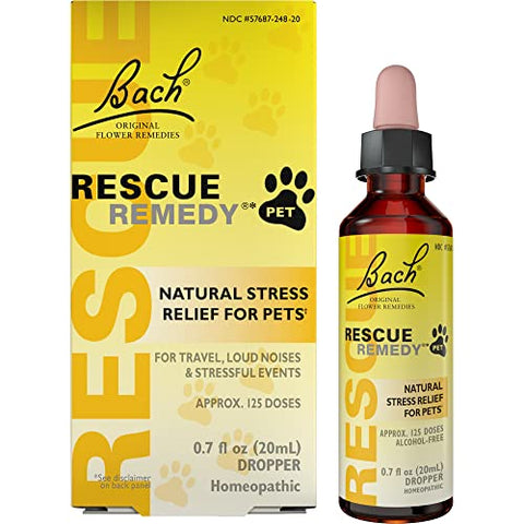 Bach RESCUE REMEDY PET - Natural Stress Relief, Calming for Dogs, Cats, and Other Pets