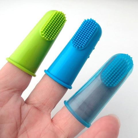 Natural Silicone Pet Finger Toothbrush for Cats and Dogs